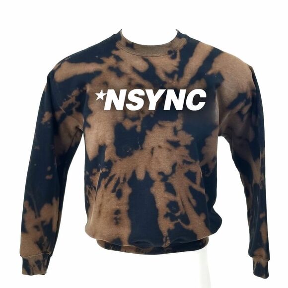 NSYNC Boy Band Pop Rock Band Hip Hop Acid Washed Pullover Crewneck Sweatshirt - Picture 1 of 3